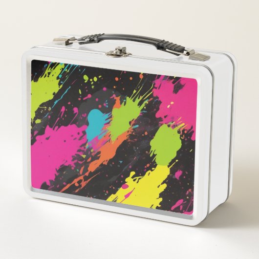 Neon Kleuren Retro Paint Splatter (Voorkant)