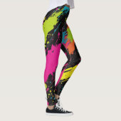 Neon Kleuren Retro Paint Splatter Leggings (Rechts)