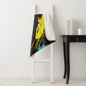 Neon Kleuren Retro Paint Splatter Sherpa Deken (In situ)