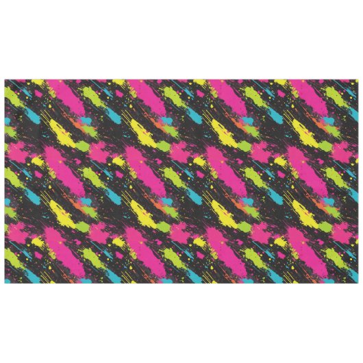Neon Kleuren Retro Paint Splatter Tafelkleed (Voorkant (Horizontaal))