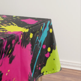 Neon Kleuren Retro Paint Splatter Tafelkleed