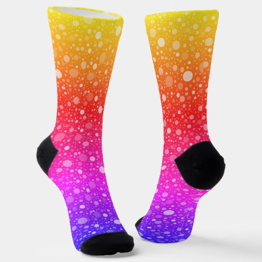 Neon Kleuren Stippen Patroon Sokken (Gebogen)