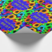 Neon Kleuren Zonnebloemen Je bent de beste Cadeaupapier (Hoek)