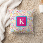 Neon Kleurenpatroon | Monogram Kussen (Deken)