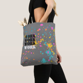 Neon Kleurenverf splash Werk & speel omkeerbaar Tote Bag