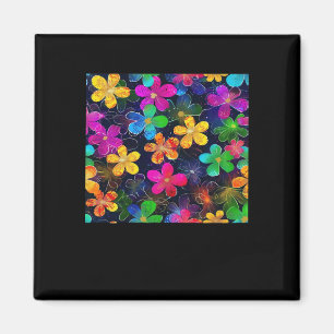 Neon Kleurrijk Patroon - Whimsigoth CottageCore Bl Magneet