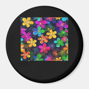 Neon Kleurrijk Patroon - Whimsigoth CottageCore Bl Magneet