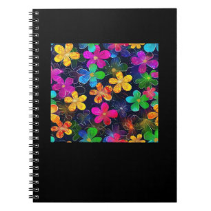 Neon Kleurrijk Patroon - Whimsigoth CottageCore Bl Notitieboek