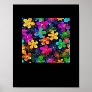 Neon Kleurrijk Patroon - Whimsigoth CottageCore Bl Poster