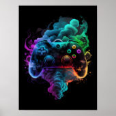 Neon kleurrijke game controller poster (Voorkant)