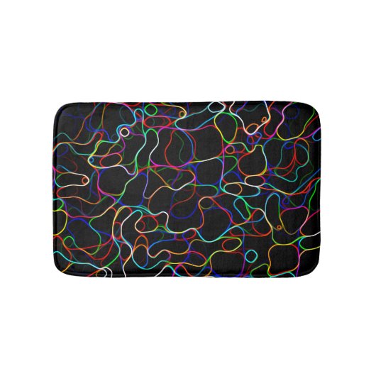 Neon Kleurrijke Gebogen Lijn Patroon -COOL Badmat (Voorkant)