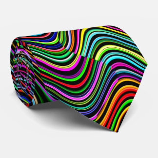 Neon Kleurrijke Gebogen Lijnpatroon -COOL Stropdas