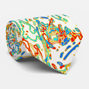 Neon Kleurrijke Gebogen Lijnpatroon -COOL Stropdas