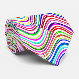 Neon Kleurrijke Gebogen Lijnpatroon -COOL Stropdas