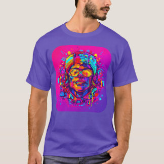Neon Kleurrijke Glow Feest Electro grappig T-shirt