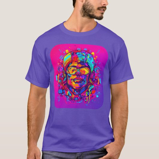 Neon Kleurrijke Glow Feest Electro grappig T-shirt (Voorkant)
