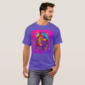 Neon Kleurrijke Glow Feest Electro grappig T-shirt (Voorkant volledig)