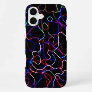 Neon Kleurrijke Lijnen iPhone 16 Plus Hoesje