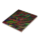 Neon Kleurrijke Lijnen Tegeltje (Zijkant)