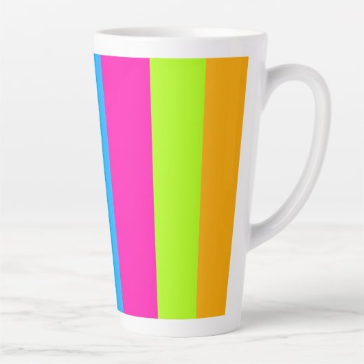 Neon kleurrijke strepen | latte mok (Rechts)