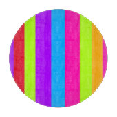 Neon kleurrijke strepen | snijplank (Voorkant)