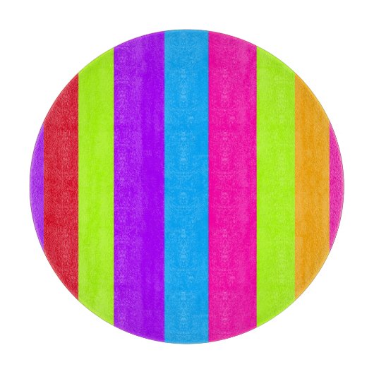 Neon kleurrijke strepen | snijplank (Voorkant)