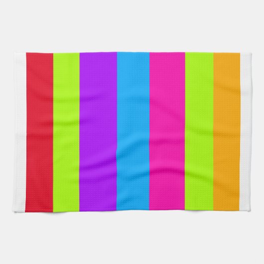 Neon kleurrijke strepen | theedoek (Horizontaal)
