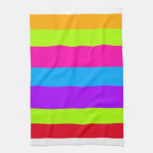 Neon kleurrijke strepen | theedoek (Verticaal)