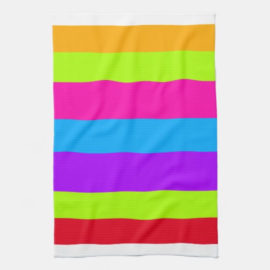 Neon kleurrijke strepen | theedoek (Verticaal)