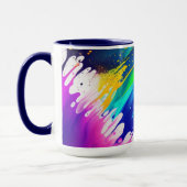 Neon Kleurrijke Verfspatten Spetters  Mok (Links)