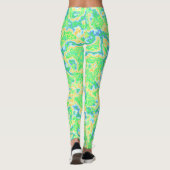 Neon Kleurrijke Zure Reis Groovy Abstracte Marmere Leggings (Achterkant)