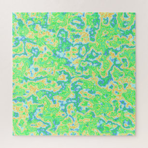 Neon Kleurrijke Zure Reis Groovy Abstracte Marmere Legpuzzel