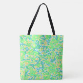 Neon Kleurrijke Zure Reis Groovy Abstracte Marmere Tote Bag (Voorkant)