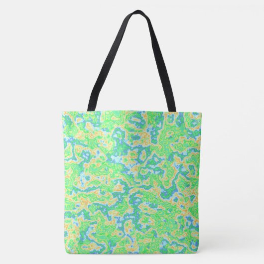 Neon Kleurrijke Zure Reis Groovy Abstracte Marmere Tote Bag (Voorkant)
