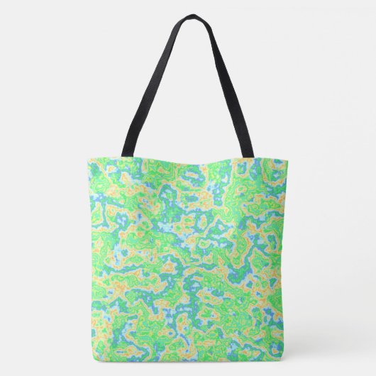 Neon Kleurrijke Zure Reis Groovy Abstracte Marmere Tote Bag (Achterkant)
