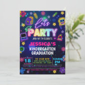 Neon Kleuterschool/PreK/Preschool Afstuderen Kaart (Staand voorkant)