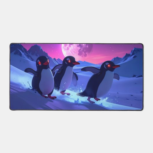 Neon Koelende Pinguïns Bureaumat (Voorkant)