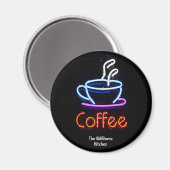 Neon koffie teken magneet (Voorkant / Achterkant)