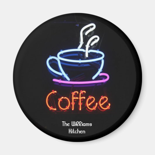 Neon koffie teken magneet (Voorkant)