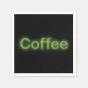 Neon koffie tekst servet