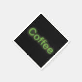 Neon koffie tekst servet (Hoek)