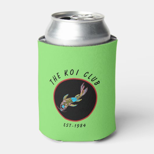 Neon Koi Green Persoonlijke geïsoleerde Koelbox Blikjeskoeler (Blikje Voorkant)