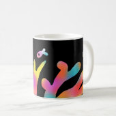 Neon koraal en vis koffiemok (Voorkant rechts)