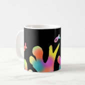 Neon koraal en vis koffiemok (Voorkant links)