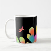 Neon koraal en vis koffiemok (Links)