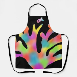 Neon koraal ontwerp schort