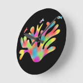 Neon koraal ronde klok (Hoek)