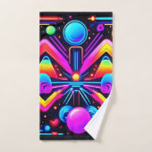 neon kosmische caleidoscoop bad handdoek (Handdoek)