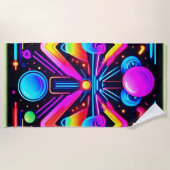 neon kosmische caleidoscoop strandlaken (Voorkant)