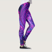 Neon Kosmische Wervelende Kunst Leggings (Rechts)